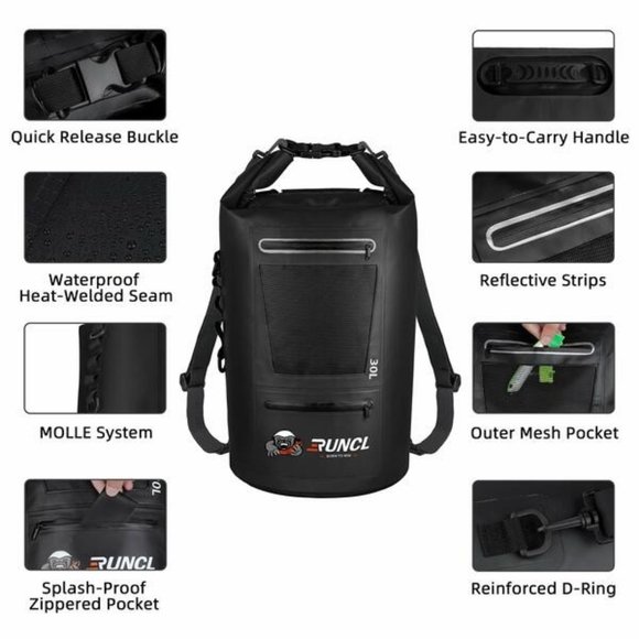 RUNCL Bags Runcl L Black Waterproof Dry Bag New Poshmark